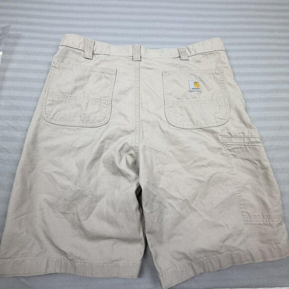 Carhartt Shorts Mens 36 Khaki Tan Rugged Flex Relaxed Fit Canvas Work Utility - Picture 4 of 12